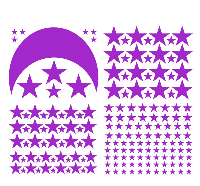 JURUOXIN Moon and Stars Wall Decal Vinyl Sticker for Kids Boy Girls Baby Room Decoration Good Night Nursery Wall Decor Home House Bedroom Design YMX16 (Fuchsia) - Image 3